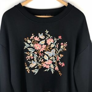 Forever 21 Plus Size Embroidered Floral Sweater 1X